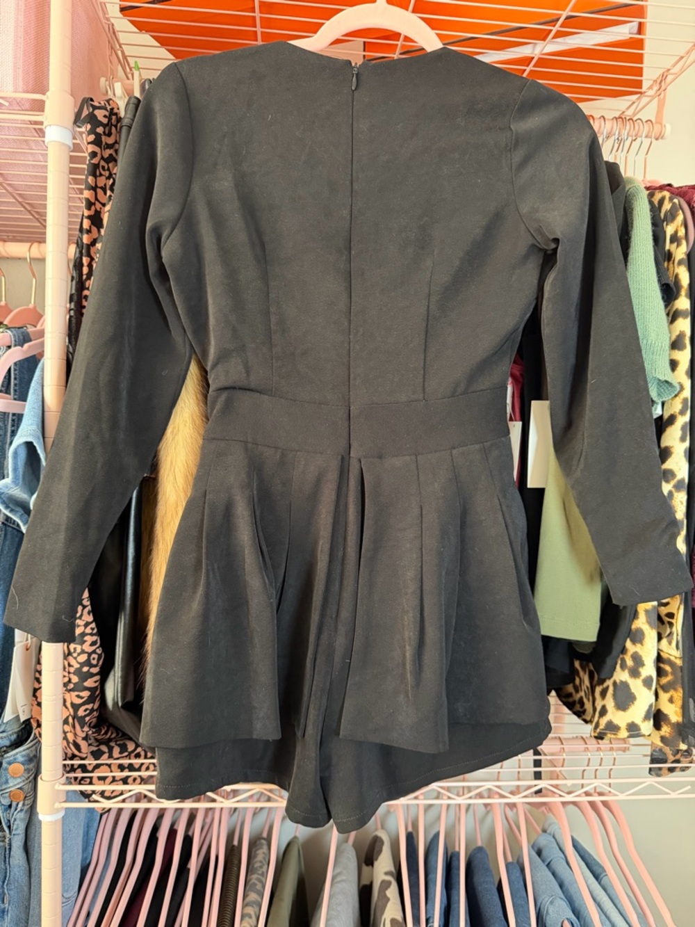 Revolve Lovers + Friends Black Deep V Long Sleeve Romper - Picture 6 of 6